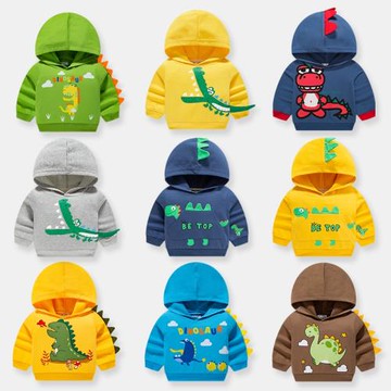 be top男童衛衣2025秋季新款兒童恐龍童裝連帽套頭衫寶寶韓版上衣