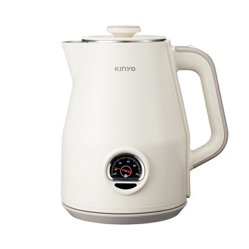 【KINYO】溫度計快煮壺(KIHP-0901)｜1.8L 雙層防燙 304不鏽鋼 電茶壺 煮水壺