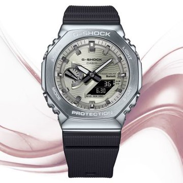 CASIO 卡西歐 G-SHOCK 金屬錶殼 太陽能 藍芽 雙顯錶 男錶 手錶 GBM-2100A-8B
