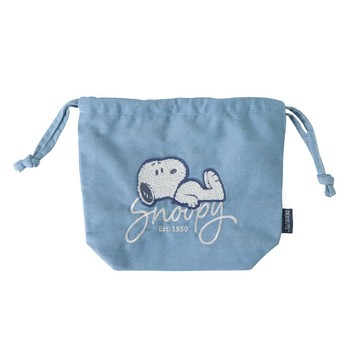 Peanuts Snoopy Oversize 牛仔風束口袋-Norns Original Design 史努比 毛巾繡