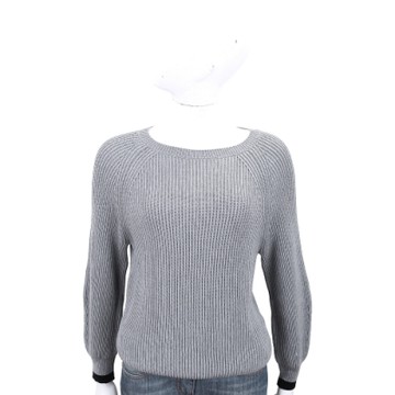 Max Mara-WEEKEND 袖口撞色設計灰色粗針織毛衣