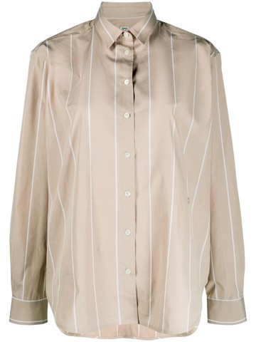 TOTEME - striped cotton shirt - women - Cotton - 34 - Neutrals