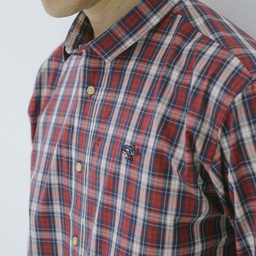 (尺寸 S, L) 虎鯨 // 紅色格紋 // 男士直筒版型