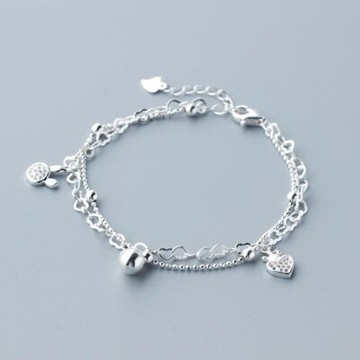 925純銀手鍊 鑲鑽手環-甜美氣質兔子造型七夕情人節禮物女飾品73dp45【獨家進口】【米蘭精品】