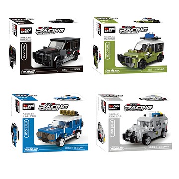 DECOOL 智趣家 迷你賽車系列 迴力車積木玩具 4款合售  1組  多色