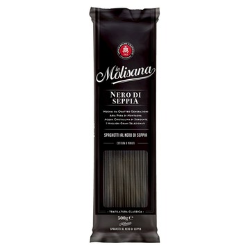 Molisana 茉莉 墨魚麵  高山冷泉純淨認證  仿古銅模BorzeDie製作  麵體表面粗糙  更能吸附醬汁  500g  1包