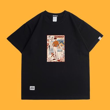 FDSK排球少年影山寬松落肩短袖插畫師桔芊純棉T恤男女