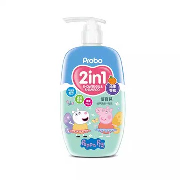 博寶兒植萃洗髮沐浴露500ml佩佩豬柚果香氛