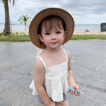 韓版女童可愛蕾絲休閑吊帶上衣 夏季新款甜美洋氣娃娃衫 女童吊帶 女童上衣 女童夏季上衣 女童背心H１