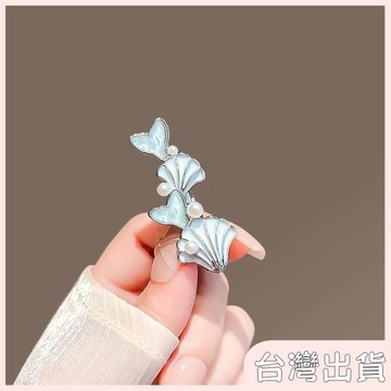 ✨台灣出貨✨【飾飾如意】貝殼魚尾髮夾女夏新款百搭髮卡側邊劉海夾前額碎發夾子個性鴨嘴夾