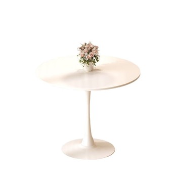 白色北歐風ins小圓形洽談桌奶茶咖啡店桌椅組合郁金香餐飯桌[DD010109]