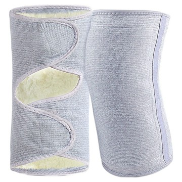 TLYS-J 冬季可綁式騎車防寒羊毛保暖護膝套/運動護具 2個裝  灰色  M  1套