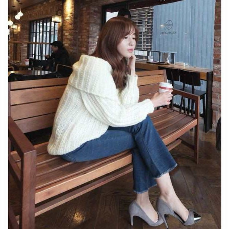 フェミニン オフショル ケーブル ニット  ゆるっと セクシー フェミニン オフショル ケーブル ニット ゆるっと セクシー