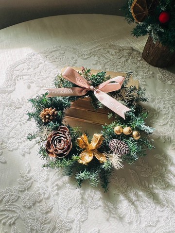 迷你聖誕小花圈