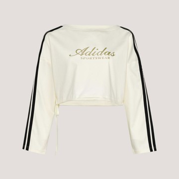 Adidas 愛迪達 Dce Ls Tee KX8971 女 長袖上衣 休閒長袖 米白 亞版 短版 防曬 下擺抽繩