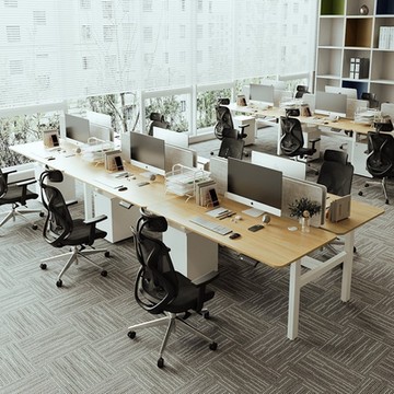 MGSHOP 智能電動升降桌 對坐桌 雙人電腦桌 辦公桌 電腦桌(120x120cm)