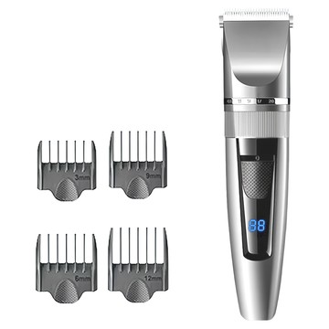 高階無線USB充電多段微調式陶瓷刀頭液晶電量電動理髮器  附3mm/6mm/9mm/12mm分套  M519