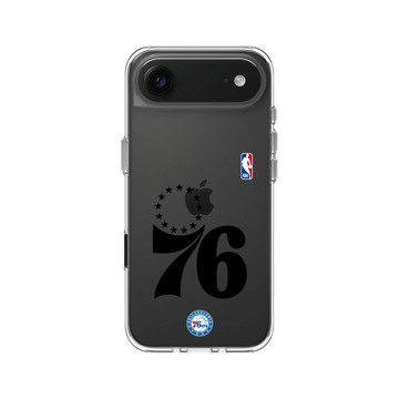 iPhone Air Clear Case（相機按鈕） 透明 - NBA - B&W-費城76人 Philadelphia 76ers B&W