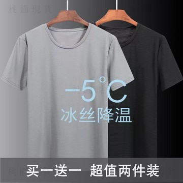 夏裝💥限時秒殺418💥夏季速幹超薄冰絲短袖t男網眼絲滑彈力薄款寬鬆休閒運動透氣t恤男