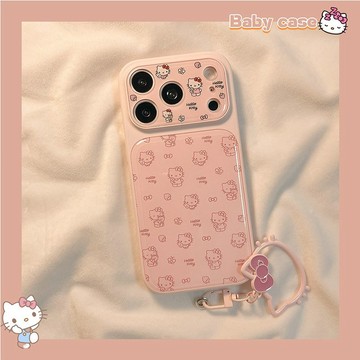 日系甜美少女 草莓櫻花粉 可愛 KT貓 精孔滴膠 iPhone17 16 15 14 Pro max 防摔保護 手機殼