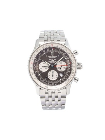 Breitling - pre-owned Navitimer 46mm - men - stainless steel - One Size - Brown