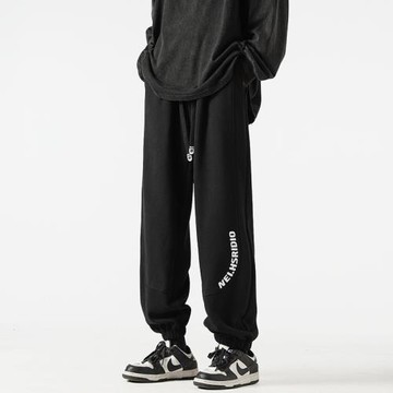 褲子男款2024新款春秋寬松束腳運動褲潮流百搭休閑褲男士秋款衛褲