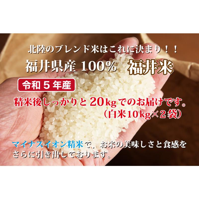 福井米 令和５年産 福井県産米10割 20kg 白米 安い 10kg×2 ブレンド米 生活応援米 送料無料