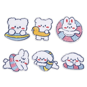 5546 可愛小狗布貼 刺繡布貼 動物刺繡貼 熨燙布貼 遮瑕補丁貼 DIY衣服裝飾 客製化布貼