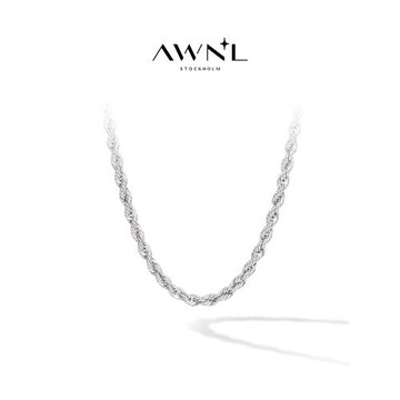 AWNL維京纜繩項鏈男嘻哈風鏈子純銀新年禮物送男友新年禮物送禮