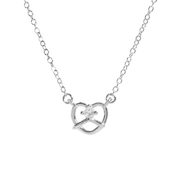 [純銀] 心動結晶鎖骨鍊 / Heart Crystal Necklace