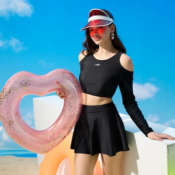 莫妮娜MIT少女長袖防曬二件式 泳裝 -L