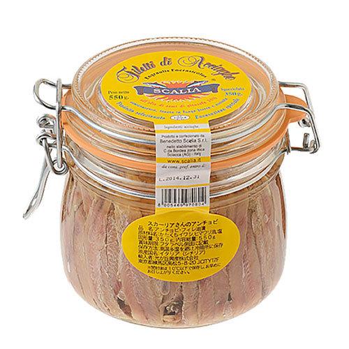 スカーリア フィレアンチョビ　５５０ｇ スカーリアさんのアンチョビ ｜acciughe Anchovies カタクチイワシ SCALIA （固形量350ｇ）シチリア スカーリアさん