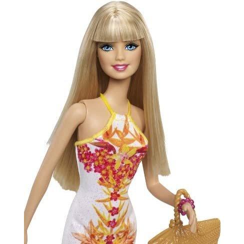 Barbie バービーファッショニスタバービー人形、白い花のドレス