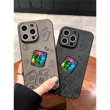 鐳射麻將發適用蘋果15promax手機殼iPhone16pro漸變14plus個性蘋果13max新款12保護殼iPhone11防摔XS高級感XR