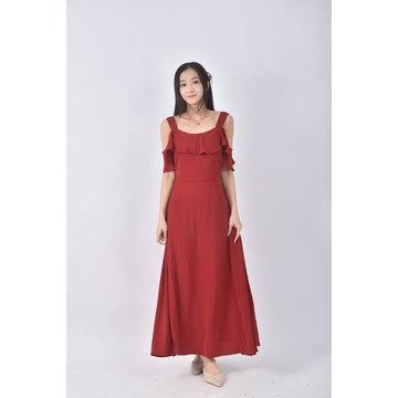 (S) ob style露背優雅紅色洋裝二手衣