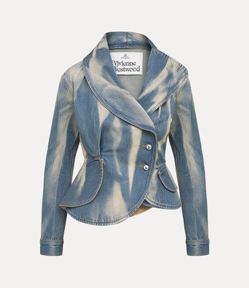 Vivienne Westwood Stormy Denim Jacket Bleach Denim Blue S Women
