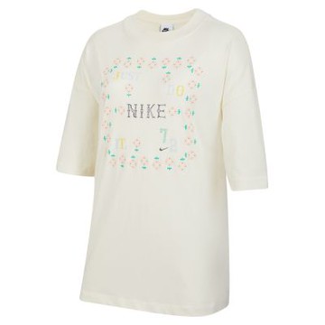 NIKE 短袖上衣 童裝 大童 女童 重磅寬鬆版型 G NSW TEE SS OS GCEL 米 II0469-047