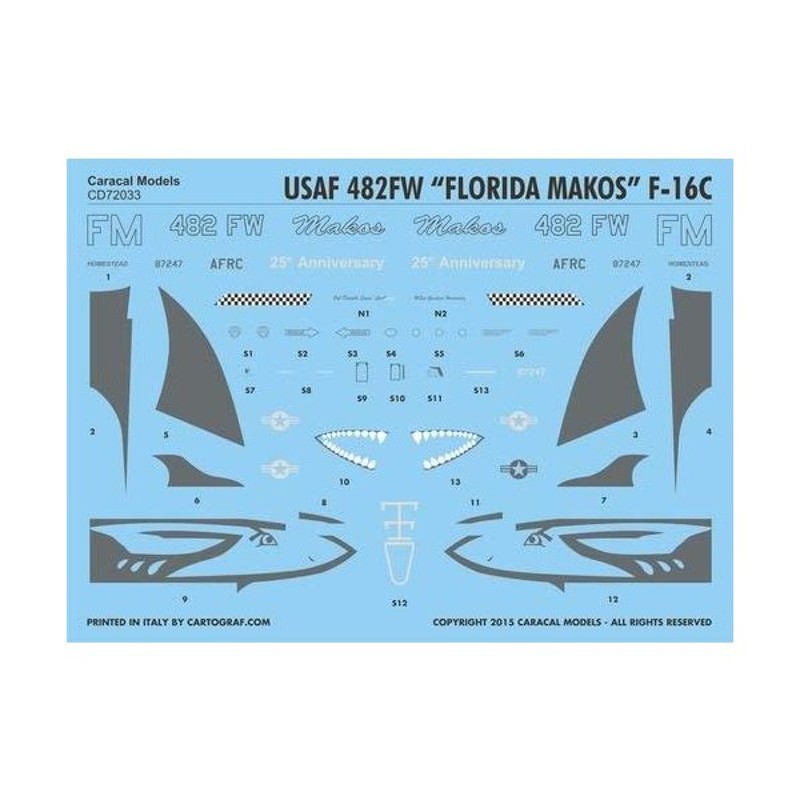 ベビーグッズも大集合 カラカルモデル 1 72 アメリカ空軍 F-16C フロリダマコス 第482ファイターウイング デカール CD72033  amazingimoveis.com.br