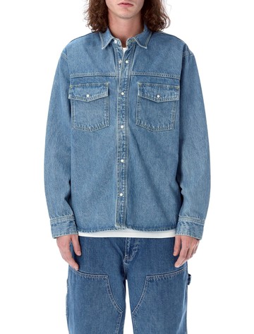 STUSSY BOXY WESTERN DENIM SHIRT BLACK-