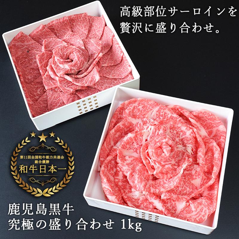 鹿児島黒牛 黒毛和牛 A4 A5等級・サーロイン肉重 1kg(焼肉・スライス各500g) ギフト