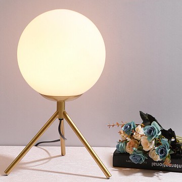 【威森家居】北歐 三角圓球檯燈 現貨實木鐵藝工業風現代簡約復古吸頂燈吊燈壁燈大廳客廳臥室燈具設計師立燈 L180306