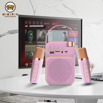 免運 麥克風 擴音器 迷妳小音響雙麥克風兒童唱歌便攜式戶外手提音響家用無線k歌神器全館折扣 工廠現貨直銷 可開發票 售後保障 5F1112