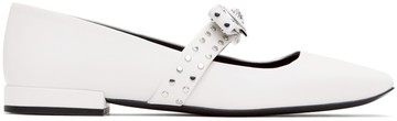 Versace 白色 Gianni Ribbon Studded 芭蕾鞋