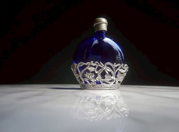 【老時光 OLD-TIME】早期二手歐洲藍玻璃香水瓶