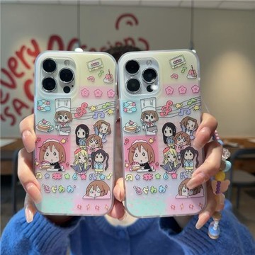 可愛輕音少女團二次元適用iPhone16ProMax手機殼小眾硅膠i13/14PM保護套卡通動漫蘋果15pro軟殼防摔女款16新