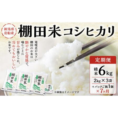 ふるさと納税 新潟県岩船産 棚田米コシヒカリ 6kg（2kg×3袋）＋パックごはん(150ｇ.. 新潟県村上市