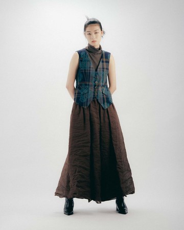 UUIN_咖記憶紗鬆緊褲裙