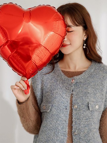 小香風混織排釦針織背心