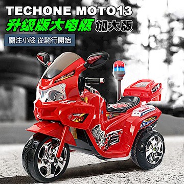 TECHONE MOTO13 PLOICE兒童仿真警車雙驅動電動摩托車