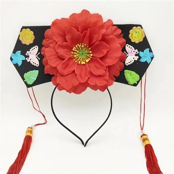 古代還珠格格旗頭清朝貴妃帽宮廷宮女帽頭飾發飾影視演出道具